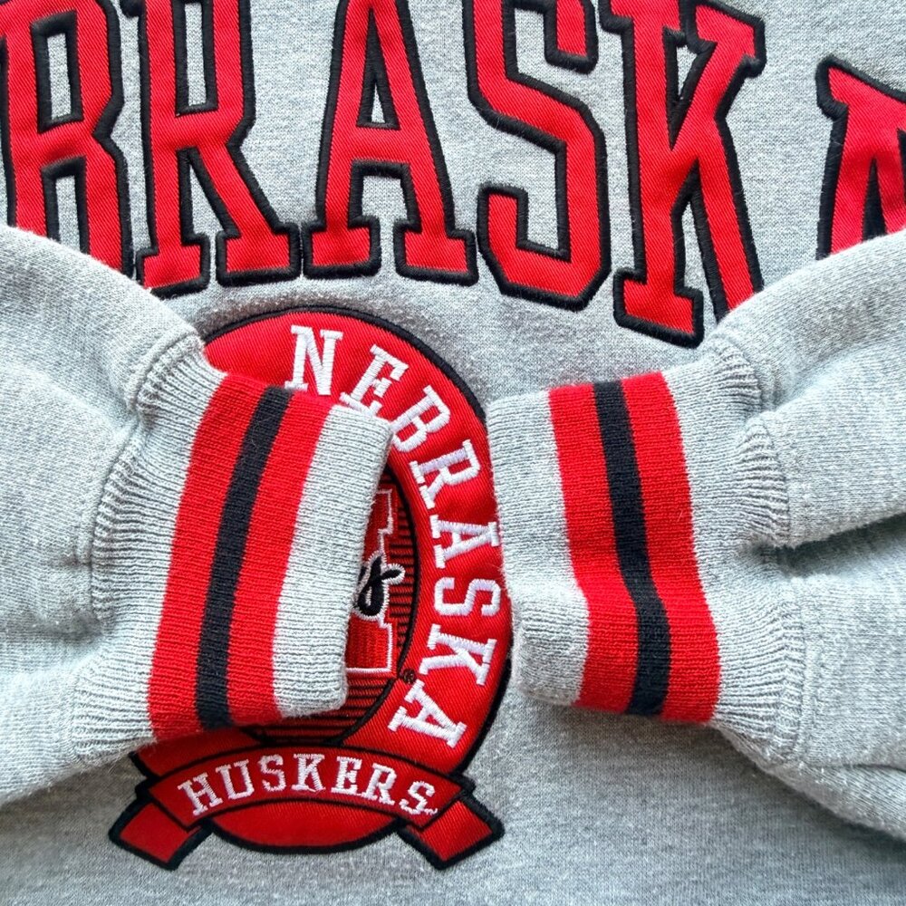 Lee Sport Sweatshirt Mens M Gray Nebraska Huskers Vintage 2001 Y2K Collegiate Pu - Picture 11 of 11